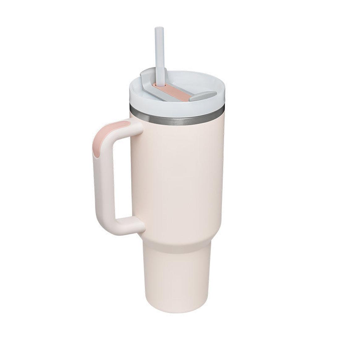 Large 40oz (1.2L) Insulated Travel Tumbler | Stainless Steel Double Wall Mug with Handle & Straw