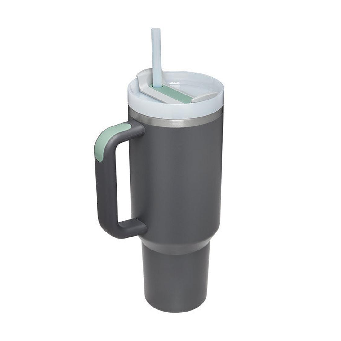 Large 40oz (1.2L) Insulated Travel Tumbler | Stainless Steel Double Wall Mug with Handle & Straw
