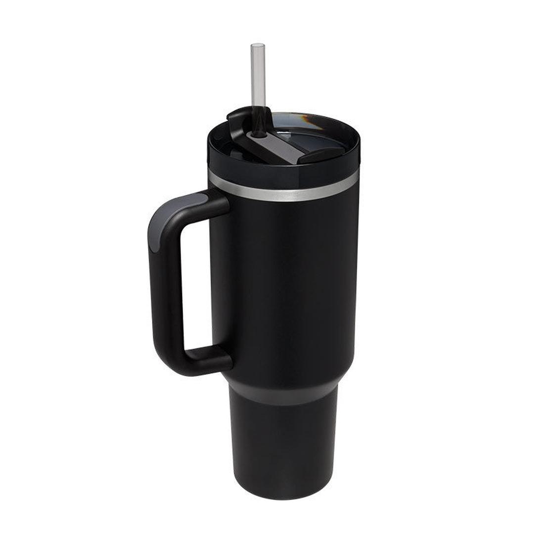 Large 40oz (1.2L) Insulated Travel Tumbler | Stainless Steel Double Wall Mug with Handle & Straw
