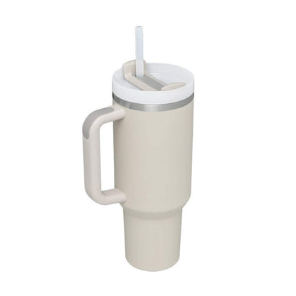 Large 40oz (1.2L) Insulated Travel Tumbler | Stainless Steel Double Wall Mug with Handle & Straw
