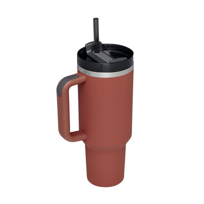 Large 40oz (1.2L) Insulated Travel Tumbler | Stainless Steel Double Wall Mug with Handle & Straw