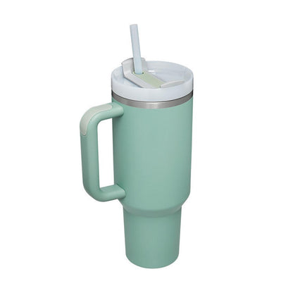 Large 40oz (1.2L) Insulated Travel Tumbler | Stainless Steel Double Wall Mug with Handle & Straw