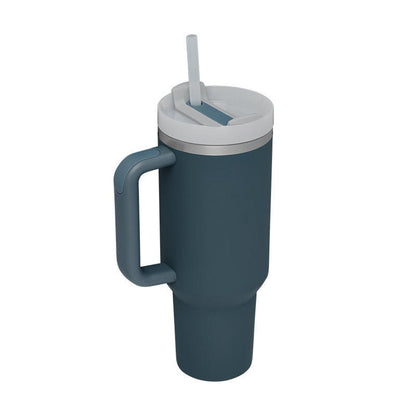 Large 40oz (1.2L) Insulated Travel Tumbler | Stainless Steel Double Wall Mug with Handle & Straw