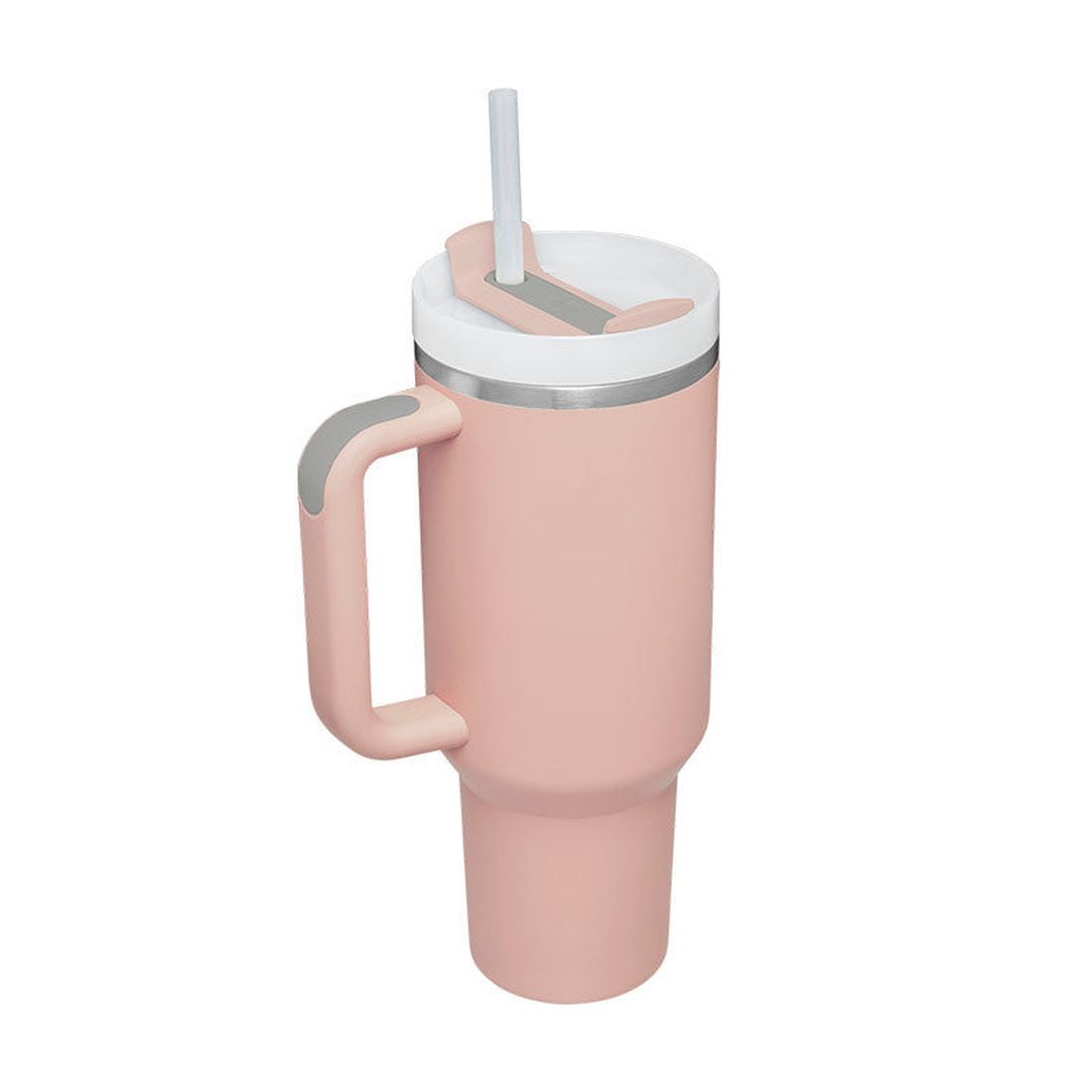 Large 40oz (1.2L) Insulated Travel Tumbler | Stainless Steel Double Wall Mug with Handle & Straw